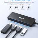 USB 3.0 Hub, 4 Port USB Hub Splitter, USB A Expander Portable USB Adapter Multiport Data Hub for Laptop, iMac Pro, MacBook Air, Mac mini/Pro, Surface Pro, USB Flash Drives, and Mobile HDD-Black (1 Feet)
