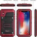 seacosmo Waterproof Case for Phone X Built in a Screen Protector, 360 Full Body Protective Cover, Military Grade Rugged Heavy Duty Shell, Shockproof Drop Resistant Defender, Red