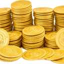 JOYIN 120 Pcs St. Patricks Day Pirate Gold Coins, Doubloons Plastic Fake Gold Coins for Pirate Party Favors Decorations Supplies, Treasure Hunt Children's Birthday Party Small Gift