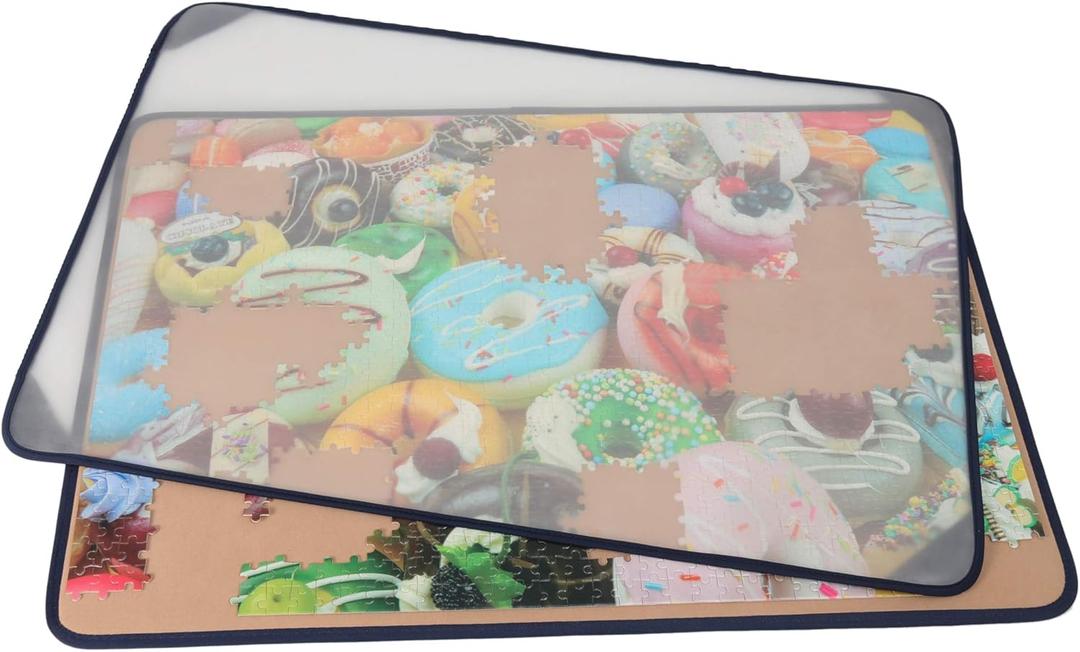 Tektalk Jigsaw Puzzle Board with Puzzle Dustproof Cover Up to 1500 Pieces (Khaki)