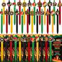 LiYiQ 48 Pcs Black History Month Gifts Cute Fun Ballpoint Pens with Bookmark Kawaii Rainbow Heart Map and Victory Fist Shape Funny Pens Bulk for School Office Home Student Kids Present