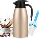 68OZ Thermal Coffee Carafes for Keeping Hot, 2 Liter Stainless Steel Thermal Carafe, Double Wall Vacuum Insulated Pitcher Tea Pot for Coffee Tea Keep Hot 12 Hours, Gold