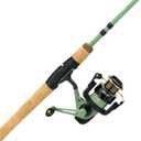 Shakespeare Wild Spinning Reel and 7' - Light  2-Piece Fishing Rod Combo, Carbon Composite Rod Blank Construction, High Density EVA Handles