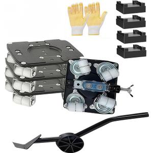 Heavy-Duty Furniture Dolly 8-Wheel Furniture Moving Tool Carbon Steel Deck Heavy-Duty Dolly Furniture Lifter Universal 360 Swivel Wheels Maximum Load Capacity: 2,800 lbs