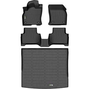 HAFIDI Floor Mats & Cargo Liner Set Fit for 2019-2025 Audi Q3 All Weather Protection TPE Anti-Slip Automotive Full Set Floor Liners Custom Accessories - Black
