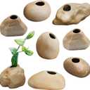 Norme 8 Pcs Aquarium Plant Pots Ceramic Aquarium Plant Holder Aquatic Cup Holder Aquarium Planter Fish Tank Decorations for Plants Cultivation