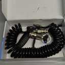 Air Blow Gun Kit Air Duster Cleaning Nozzle Blow Spray Tool Kit with 5 Meter Long Coil PU Air Hose,58mm(Black)