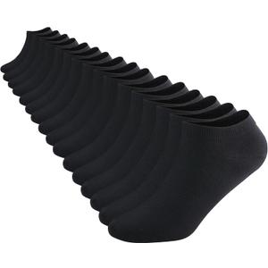 DarkCom Low Cut Ankle Socks for Women and Men, 8 Pairs Thin Cotton Socks (9-13, Black)