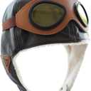 Pilot Aviator Fleece Warm Hat Cap (Brown)