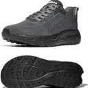 Wide Toe Box Shoes for Men, Lightweight Non Slip Walking Sneakers with Barefoot Feel, Breathable Trail Gym Shoes (Gray)