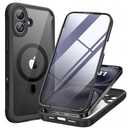 Miracase for iPhone 16 Case 6.1'', Full-Body Bumper Phone case with Built-in Full Glass Screen &Camera Control,No Gap,Compatible with MagSafe,Drop Proof 16 Cover,Black