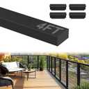 4' Rectangular Cable Railing Handrail, Black Stainless Steel Handrail with Nylon End Caps for Stair Cable Railing System, RG01-H