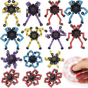 Dilabnba Valentines Day Gifts for Him Teen Boy, 15PCS Fidget Spinner Transformable Chain DIY Robot Toys Party Favor for Teen Girls Boys, Stress Relief Gyro Kids Easter Basket Stuffer