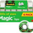 Scotch Magic Tape, Invisible, Home Office Supplies and Back to School Supplies for College and Classrooms, 6 Tape Rolls with Dispensers