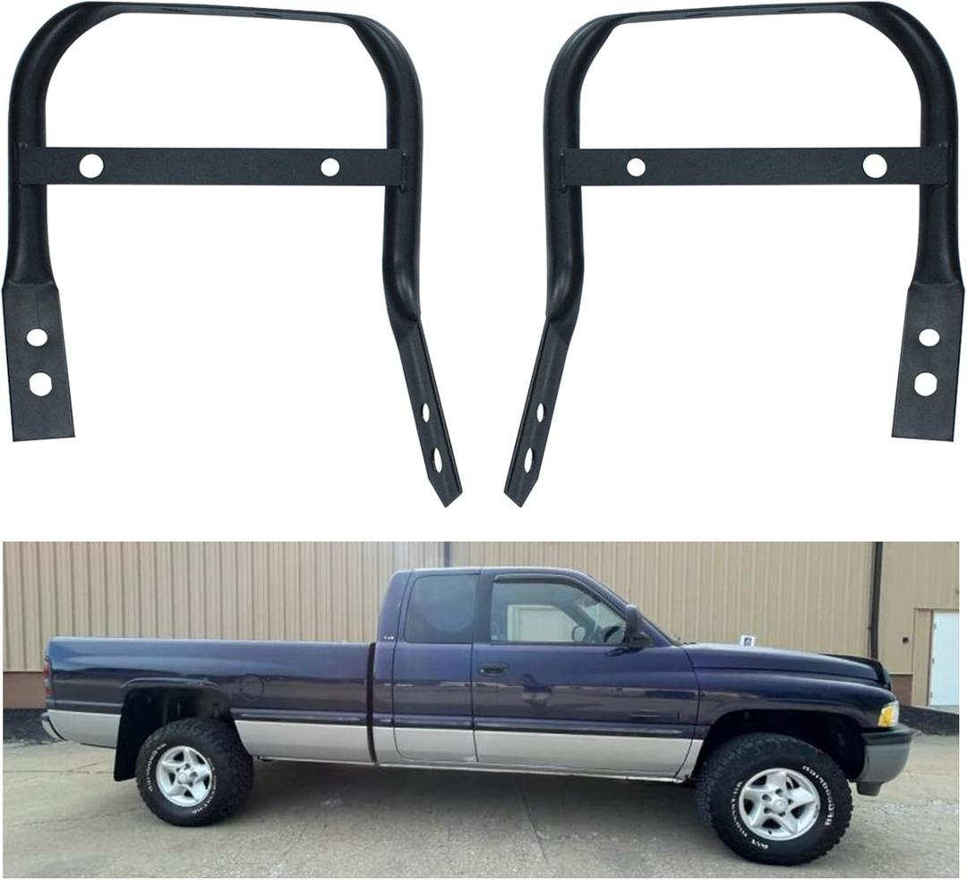LOSTAR Do-dge Ram Bumper Bracket, Pair(2) Front Bumper Bracket Outer Driver (Left) and Passenger (Right) Side For 1999-2002 Do-dge Ram 1500 2500 3500 Outer Mounting 55077014AB, 55077015AB