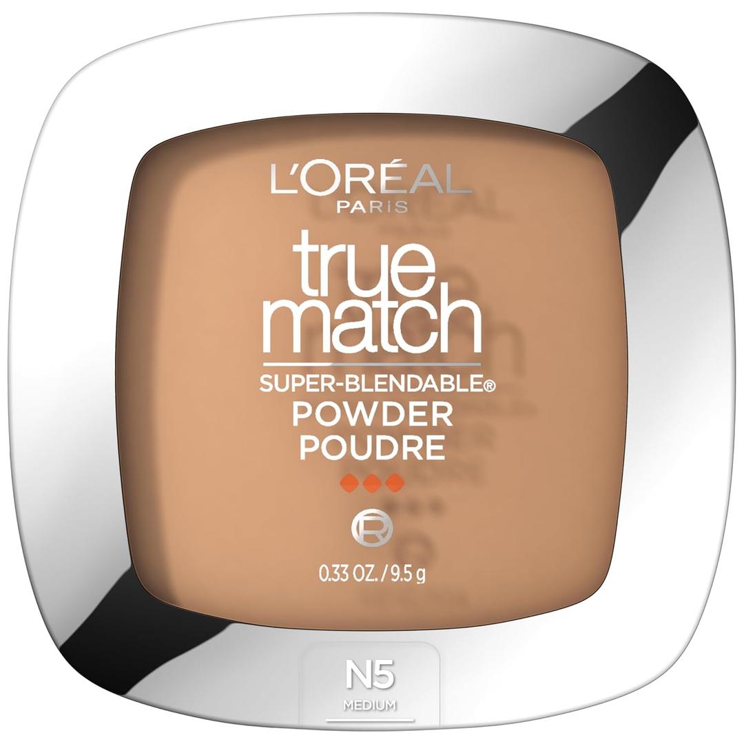 L'Oreal Paris True Match Super-Blendable Oil Free Powder Foundation, N5 Medium, 0.33 oz