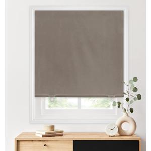 LazBlinds 100% Blackout Roller Shades, No Tools No Drill Cordless Blinds for Windows, Thermal Insulated UV Protection Privacy Window Shades for Bedroom (48''W x 72''H, Taupe)
