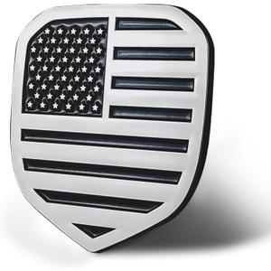 Zhizhong Front Grille Emblem, American Flag Badge Compatible with 2013-2018 RAM 1500 2500 3500 (Silver)