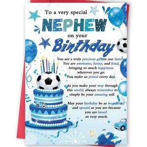 3 x FANCYLUCKY Funny Birthday Card for Nephew Adult, Happy Birthday Card Gifts for Nephews from Aunt Uncle