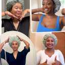 Yanibest Shower Cap Reusable Waterproof - Double Layer Shower Caps for Women, Washable Shower Bonnet with Soft Non-Slip Elastic Band, Bath Hair Hat for Most Hair Types