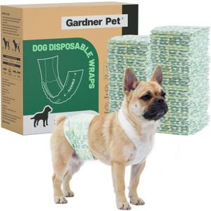 Gardner Pet Male Dog Diapers Disposable 50 Ct, Male Dog Wraps with Wetness Indicator & Flashdry Gel Technology, Dog Diapers Male for Puppy Training, Marking, Incontinence, Travel - Small (S-50ct (11-17" Waist))