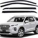 AUTOCLOVER Tape-On Rain Guards Window Visors 6 Pcs Set for Hyundai Palisade 2020 2021 2022 2023 2024 / Window Deflectors, Out-Channel Vent Shades (Smoked)