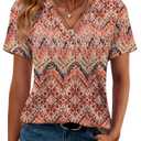 WEESO Womens T Shirts Summer Blouses Dressy Casual V Neck Tops Hawaiian Shorts Sleeve Vacation Outfits Dressy Fahion Travel Clothes Trendy Basic Tee M (M)