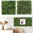 Artificial Grass Wall Panels, 12 Pack 10"x10" Boxwood Hedge Wall Panels with 100 Zip Ties, Boxwood Backdrop for Outdoor Indoor Decorative Fences Privacy Hedge