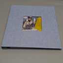 popotop Photo Album Self Adhesive with Picture Display Window,40 Pages DIY Scrapbooking Supplies Kit for 4x6 8x10 Picture,Linen Cover Memory Book for Baby Wedding, with Scraper and Metallic Pen (Sky blue)