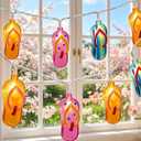 LED Tropical Beach Flip Flop String Lights, 8.5Ft Slipper String Lights Plug in with 10 Multicolor Bulbs, Summer Hawaiian Themed Decorative Lights Camping Tent Holiday Party Garden Outdoor Decor