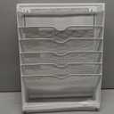 7 Tier Magnetic File Holder, No Drilling Wall File Organizer for File Cabinets Whiteboard Refrigerator,Office,Classroom, Hanging Paper Folder Holder, White