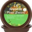 TITE Plant Saucer 16 inch,Heavy Large Planter Durable Thicker Plastic Plant Trays for Indoors and Outdoor,Plant Saucer Drip Trays,Brown (16 inch,Brown) Pack of 3