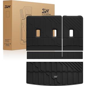 3W Cargo Liner & Seat Back Mats for 2021-2026 Chevrolet Chevy Tahoe/GMC Yukon (Only Yukon, Not Fit Yukon XL)/Cadillac Escalade (Only Escalade, Not Fit Escalade ESV), All Weather TPE Custom Fit