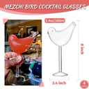 4 Pack Bird Cocktail Glasses, 160ml/5.4 Oz Bird Shaped Martini Glass, Clear Fancy Drinking Glasses, Unique Wine Glasses for champagne, Mixed Drinks, Party, Wedding and Home decor