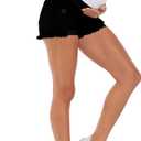 Foucome Women's Maternity Ripped Jean Shorts Summer Distressed Denim Shorts (X-Large, A01# Black)