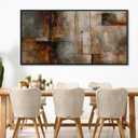 YDYSUNE Large Framed Abstract Wall Art Brown Subtle Textured Canvas Picture & Painting | Ready to Hang Artwork Decor for Living Room, Bedroom Decoration Easy to Hang 24×48 INCHES