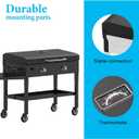Outspark Hinged Lid for Blackstone 28 Inch Griddle Grill,Griddle Hard Cover Hood Accessories for Blackstone 1517 1853 1605 1856 28'' griddle,with Grill Cover and Temperature Gauge,Black