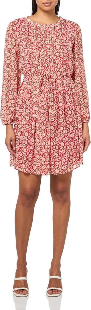 Tommy Hilfiger Womens Balloon Sleeve Pleated Front Tie Waist Mini Dress (14, Samba Multi)