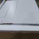 JoanKaren Modern Vanity Makeup Desk with Vanity Mirror, Built-in Lights, 4 Drawers, Crystal Ball Knobs, Power Outlet, White Makeup Desk for Bedroom