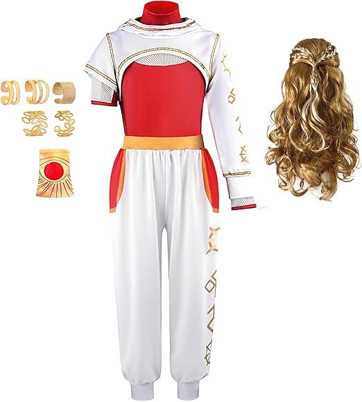Zombie High 3-13Years Girls Costume Kid Halloween Cosplay Outfits Cheerleader Mesh Top Pant Hooded Coat 3PCS Uniform