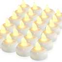 Homemory 200 Hours 24 Pack Flameless Floating Candles, Warm White Led Flickering Tealight Candles in Bulk, Decor for Wedding, Party, Centerpiece, Pool, Christmas