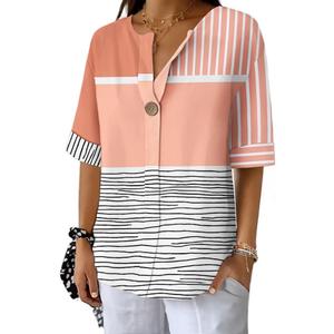Summer Shirts for Women 2026 Short Sleeves Blouses Dressy Casual Tunic Tops (M)