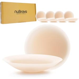 Nipple Covers 4 Pair Seamless Adhesive Nipple Sillicone Nipple Pasties for Women Resuable Sticky Breast Petals (Medium (Fits A-C Cups))