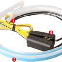 Car Interior Lighting,Two-Color LED Streamer Lamp Car Decorative Turn Signal Ultra-thin Daytime Running Light Light Guide Strip