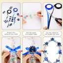 Romart 98 Pcs Graduation Candy Lei Making Kit 2026, Candy Lei Tubing Clear with Blue & Black Ribbons, DIY Candy Lei Wrapping Supplies with PE Bags Cards Stickers for Class of 2026 Grad Party Gifts
