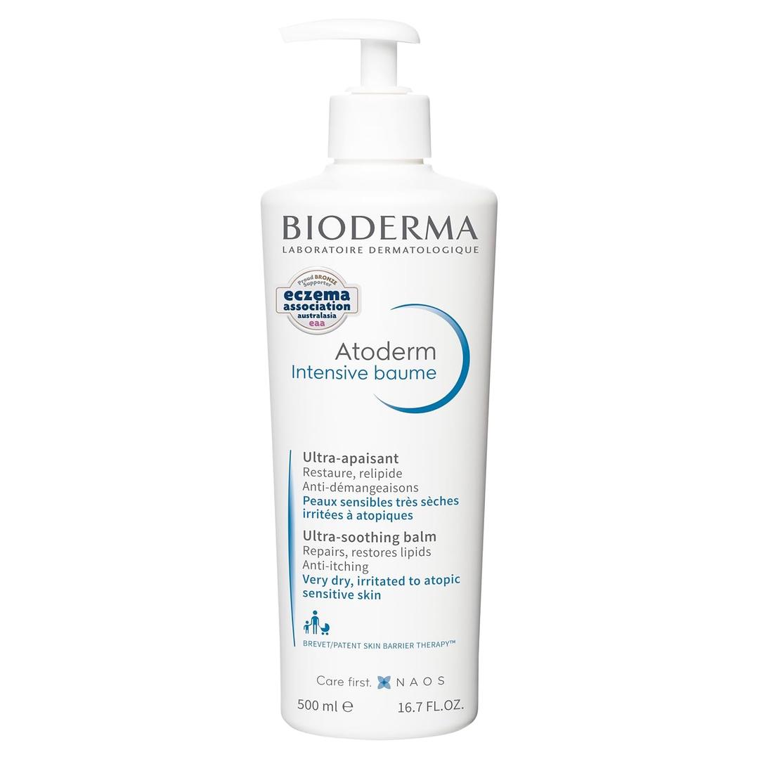 Bioderma Atoderm Intensive Balm, Hydrating Balm for Dry to Atopic Sensitive Skin, Face & Body Moisturizer with Ultra Soothing Anti-Itching Formula, Fragrance-Free, Non-Greasy & Non-Sticky for Family (16.7 Fl Oz (Pack of 1))
