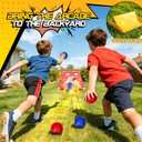 3 in 1 Cornhole Board Set Arcade Roll and Score & Bean Bag Toss & Ball Toss Game, Outdoor Carnival Party Corn Hole Outside Toys for Kids Adults, Yard Backyard Field Day Camping Family Reunion Game