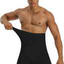 Tummy Control Shapewear Compression Shorts - Waist Compression for Men, High Waist Mens Tummy (Large, Black)