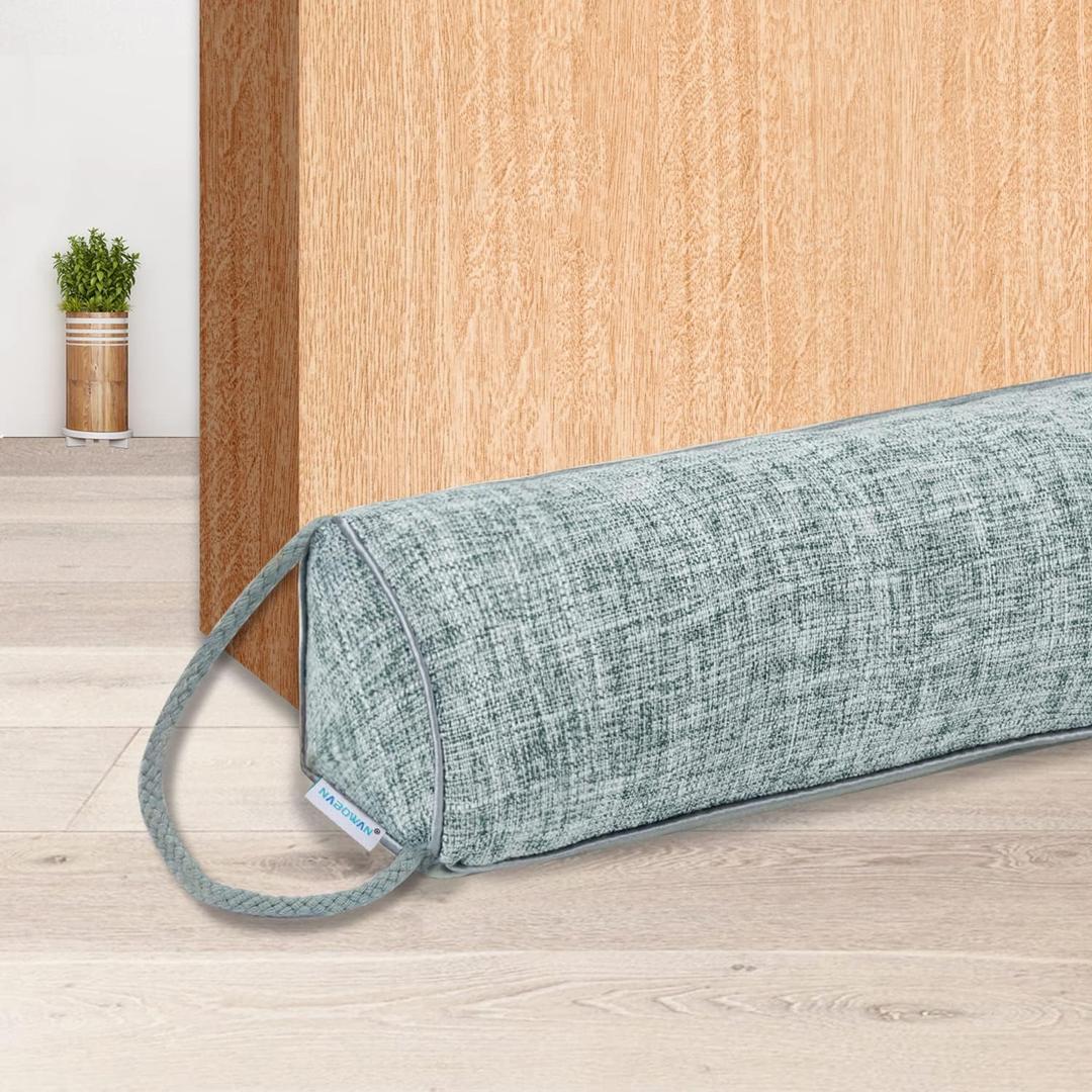 NABOWAN Weighted Door Draft Stopper  Triangular Under-Door Gap Filler for Gaps up to 3", Wind Noise Blocker, Energy Saver for Home Room Essentials, 32 Inch Gray