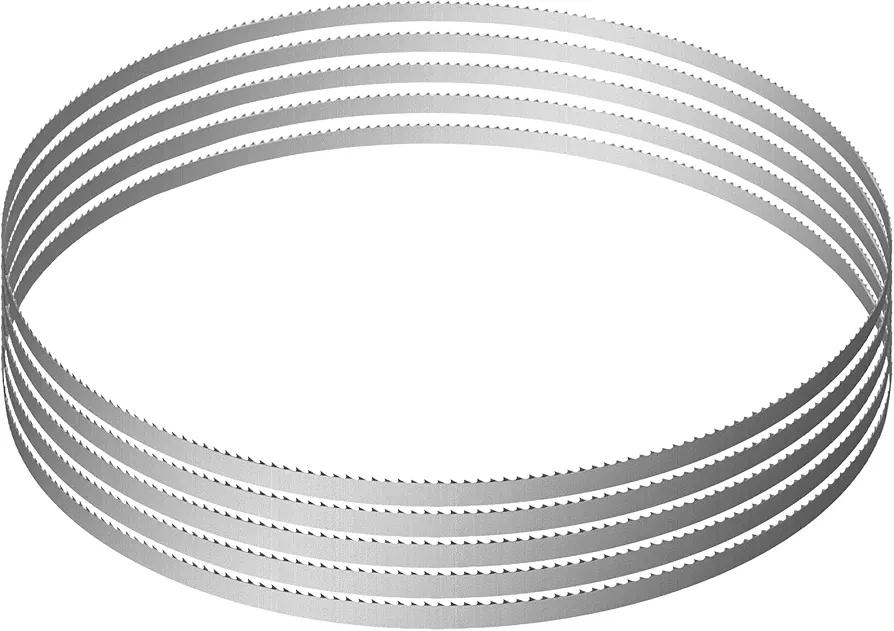 VEVOR Band Saw Blade, 65x0.6x0.02 inch, 5 PCS/Pack Meat Bandsaw Blades for Replacement, 65Mn Carbon Steel Blade, 3 TPI Meat Cutting Blade Wrapped by Rust-Proof Paper, for Commercial Bone Saw Machines